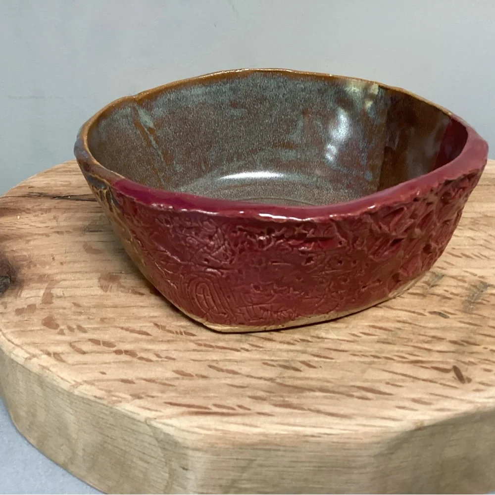 🔴 Beautiful Handcrafted Clay / Ceramic / Pottery Bowl / Candle Holder / Decor - Picture 6 of 16